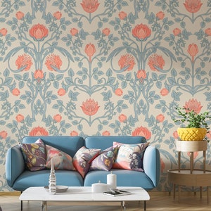 70s Floral Removable Wallpaper: Retro Peel and Stick
