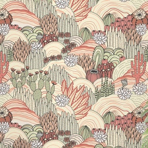 Cactus Wallpaper, Scandinavian Wallpaper, Temporary Wallpaper, Vintage Wallpaper, Peel and Stick Wallpaper, Wall Paper, Boho Wallpaper