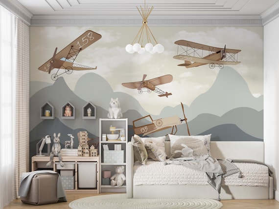Airplane themed baby room deals