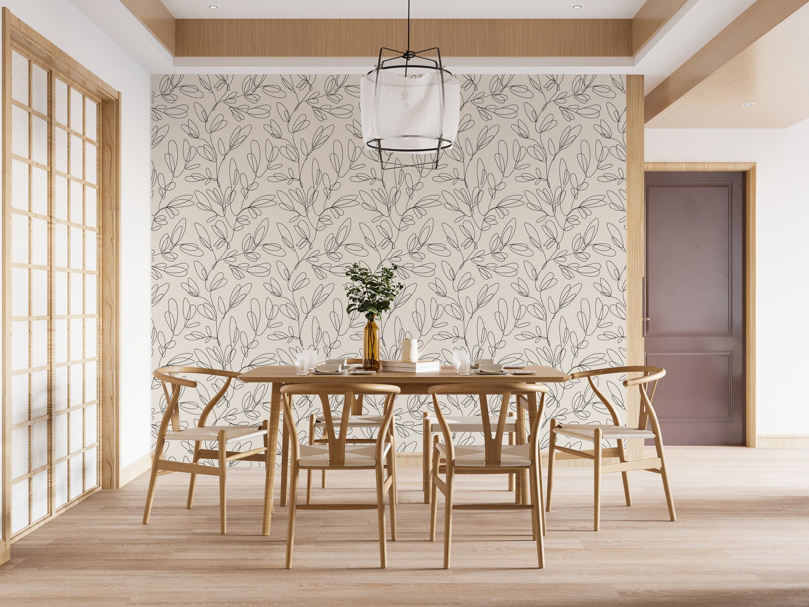 Abstract Flower Wallpaper Black and White Wallpaper Floral - Etsy