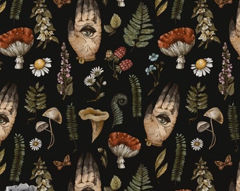 Mushroom Fern Wallpaper: Whimsical Woodland Peel and Stick