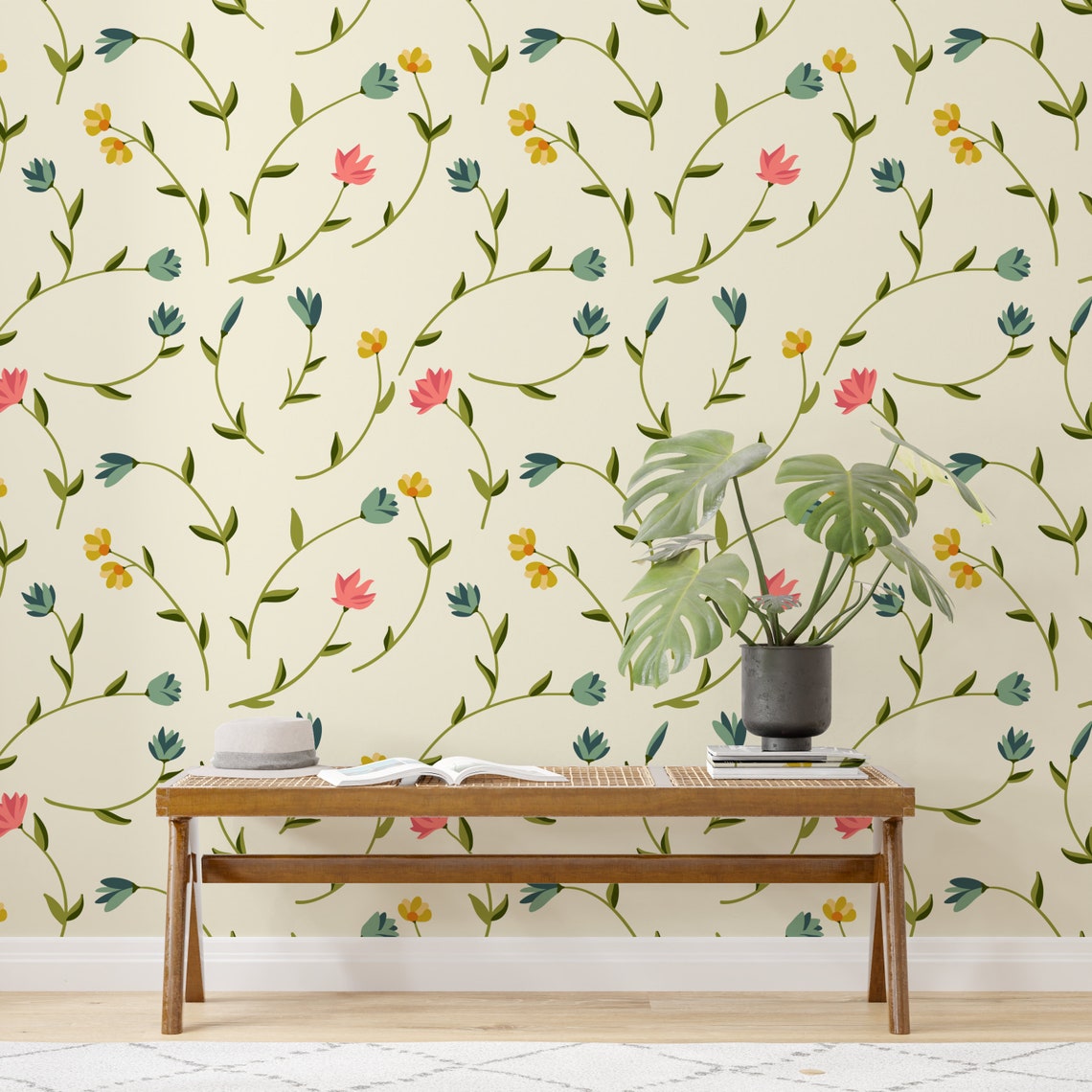 Retro Removable Wallpaper 70s Wallpaper Peel and Stick - Etsy