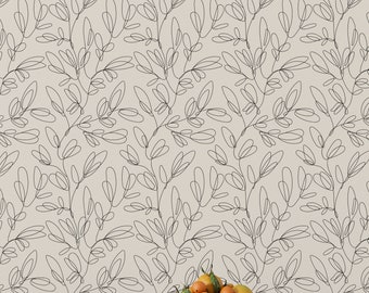 Abstract Floral Wallpaper: Black and White Peel and Stick, Removable