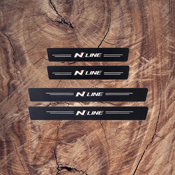 For Hyundai N Line Carbon Fiber Door Plate Sill Scuff Anti Scratch Decal Sticker Protector