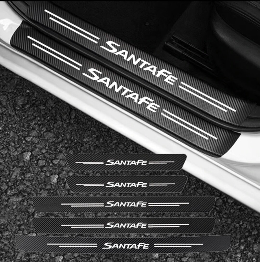 Hyundai Santa Fe Carbon Fiber Door Plate Sill Scuff Anti Etsy Australia