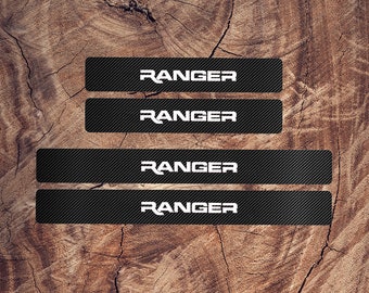 Ford Ranger Carbon Fiber Door Sill Scuff plate Protector Anti Scratch Sticker set decoration