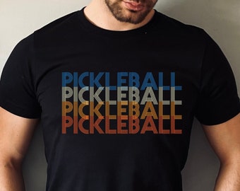 Retro Pickleball Tshirt for Men and Women, Gift for Pickleball Players, 70's Style Pickleball tee for Sports Enthusiasts, Git Idea
