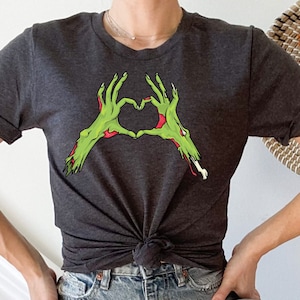 Funny Zombie Heart Hands Tee - Halloween Shirt