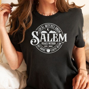 Salem Witches Union Tshirt, Salem Halloween Tee, Salem Massachusetts&#39;s Tshirt, Women&#39;s Salem Tee, Mom Halloween Gift