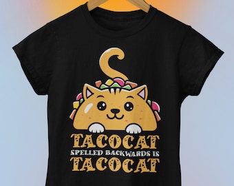 ¡Taco Cat, Taco Cat deletreado al revés es Taco Cat! Camiseta de gato divertida, gran idea de regalo