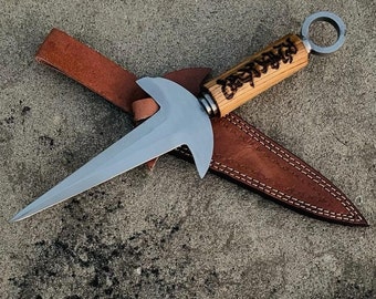 Réplica del cuchillo Kunai de Naruto / Acero auténtico hecho a mano / Accesorio para cosplay de anime / Disfraz de Halloween / Regalo para fans del anime / Cumpleaños / Personalizado
