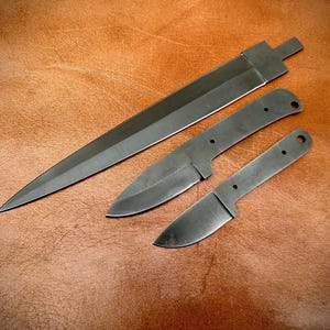Lot of 3 Custom Handmade Forged Spring Steel Blank Blades | Knives Making Supplies 002