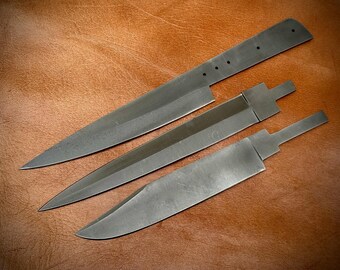Lot of 3 Custom Handmade Forged Spring Steel Blank Blades | Knives Making Supplies 007