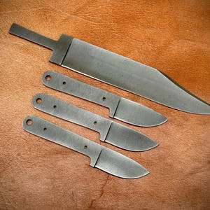 Lot of 4 Custom Handmade Forged Spring Steel Blank Blades | Knives Making Supplies 011