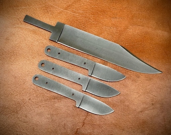 Lot of 4 Custom Handmade Forged Spring Steel Blank Blades | Knives Making Supplies 011