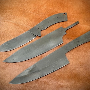 Lot of 3 Custom Handmade Forged Spring Steel Blank Blades | Knives Making Supplies 008