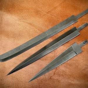 Lot of 3 Custom Handmade Forged Spring Steel Blank Blades | Knives Making Supplies 005