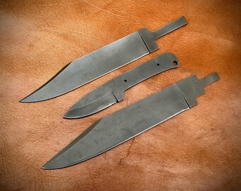 Lot of 3 Custom Handmade Forged Spring Steel Blank Blades | Knives Making Supplies 003