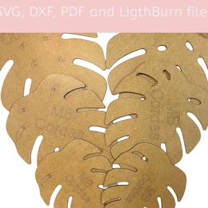 Monstera Leaf Cutting Templates: Macrame Wall Hanging Decor (PDF, SVG, DXF)
