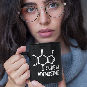 Screw Adenosine Caffeine Molecule 11oz Black Mug