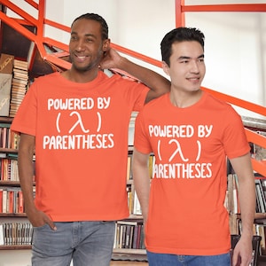 Powered By Parentheses Lisp Programming T-Shirt