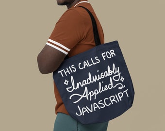 Dies erfordert unbefugt angewendete JS Lustige Programmierer-Einkaufstasche, Front-End-Web-Entwickler-Witz-Wiederverwendbares Lebensmittelgeschäft, Geschenk für Coder-Webdesigner