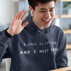 Linux wzywa i muszę kodować Zabawna bluza z kapturem hakera oprogramowania dla programistów, administratorów systemów, programistów, geeków technicznych, bluza z kapturem z długim rękawem