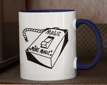 Magic / More Magic Switch Funny Linux Coffee Mug, Geeky Gift for Programmer Software Developer Sysadmin Open Source Hacker Computer Engineer