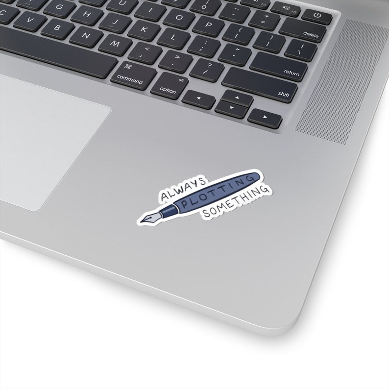 Always Plotting Something Story Writing Sticker, Small Gift for Writer Author Novelist Screenwriter 2" × 2"