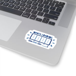 Sticker pour ordinateur portable avec suivi de la barre de progression du chargement du roman, cadeau de définition d'objectifs de nombre de mots pour les écrivains et les auteurs, autocollant en vinyle pour l'écriture de livres littéraires image 4