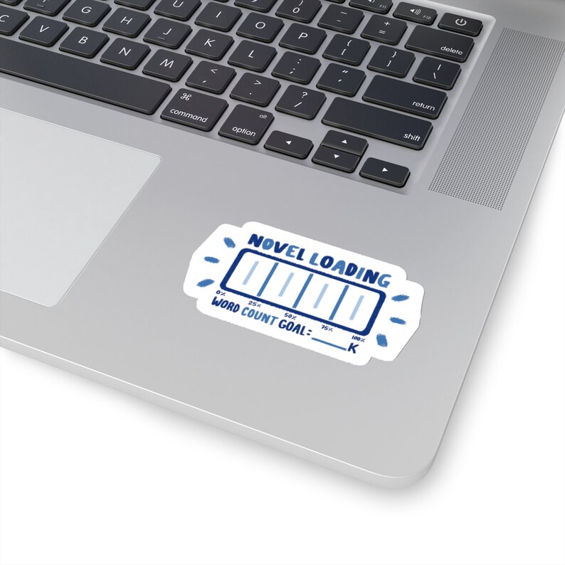Sticker pour ordinateur portable avec suivi de la barre de progression du chargement du roman, cadeau de définition d'objectifs de nombre de mots pour les écrivains et les auteurs, autocollant en vinyle pour l'écriture de livres littéraires image 4