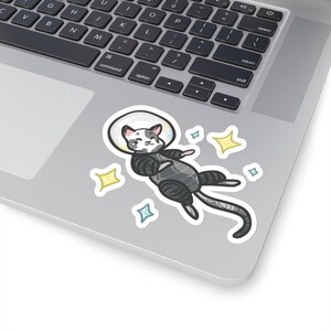 Weltraum Kitty Katzenstronaut Aufkleber, niedliche Astronaut Katzenliebhaber Vinyl Laptop Aufkleber, Kawaii Tiere Galaxie Kätzchen Kinder Wasserflasche Aufkleber