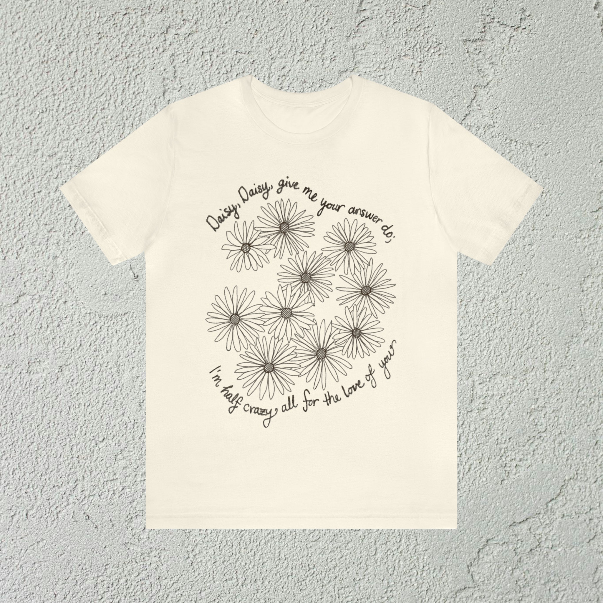 Daisy Bell Lyric Botanical Floral T-shirt, First Song Ever