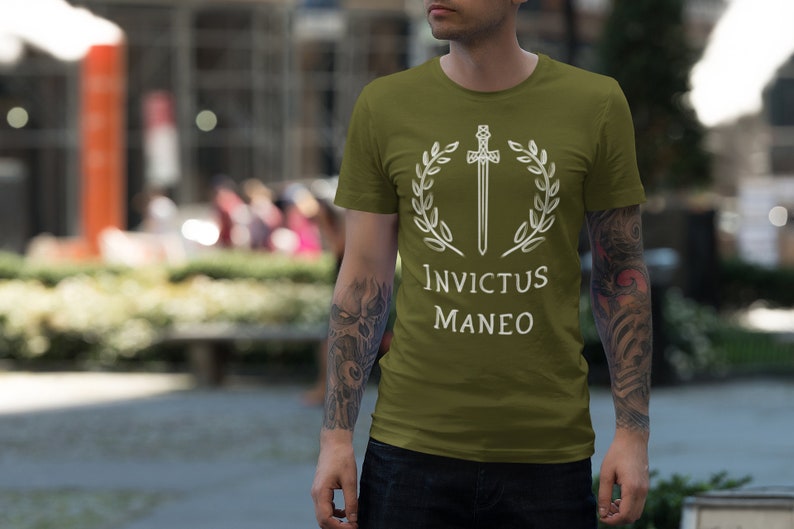 Invictus Graphics Invictus Maneo Latin Phrase T-shirt - Etsy
