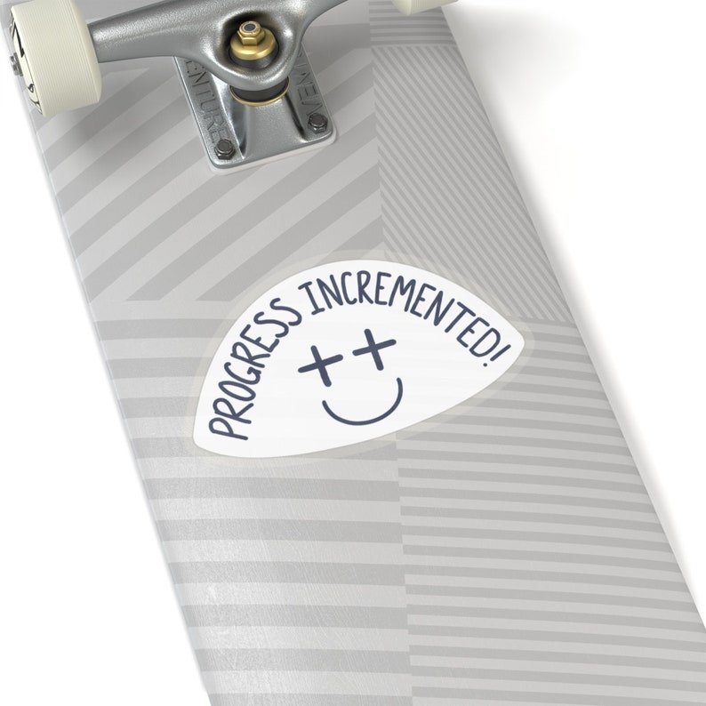 Progreso incrementado pegatina de codificación divertida, pequeño regalo para programador desarrollador de software ingeniero diseñador web, pegatina de vinilo tecnológico para computadora portátil imagen 9
