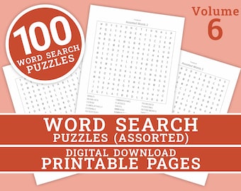 Ordpussel - Volym 6 | 100 utskrivbara pusselsidor för barn och vuxna | Digitalt | Utskrivbara sidor | Direktnedladdning i PDF-format