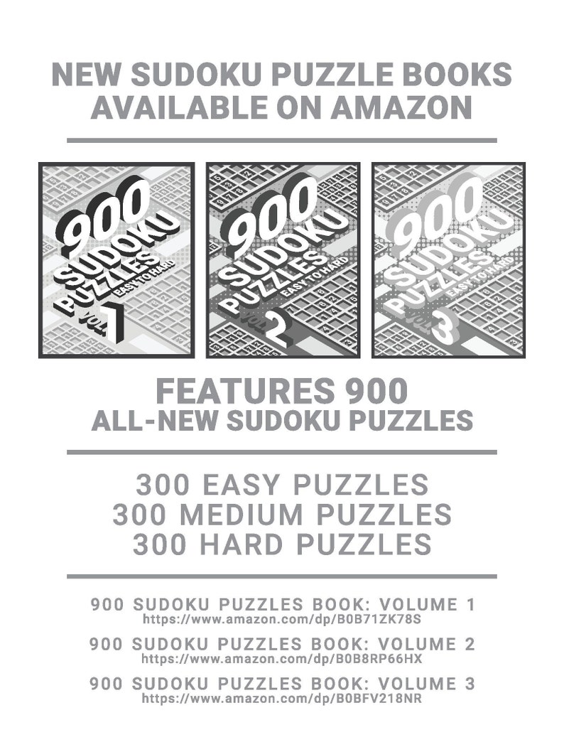 Sudoku Puzzles Volume 2 300 Printable Puzzles Easy to Hard 100 Each