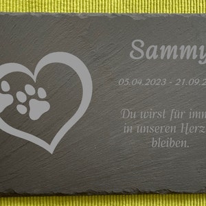 Memorial plaque made of slate gravestone for dog cat rabbit pet 20 x 30 cm mourning plate slate personalized weatherproof