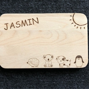 Breakfast board &quot;Jasmin&quot; personalized cutting board children&#39;s breakfast board with first name name gift