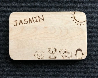 Breakfast board "Jasmine" personalized cutting board children's breakfast board with first name Name Gift