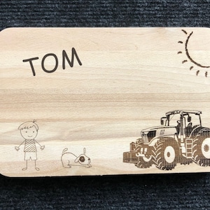 Breakfast board &quot;Farm / Agriculture&quot; personalized breakfast board children&#39;s breakfast board with first name name gift