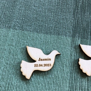 Dove decoration fish scatter decoration baptism communion first communion confirmation personalized with name image 3