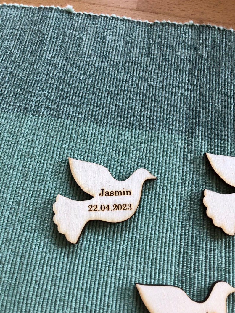 Dove decoration fish scatter decoration baptism communion first communion confirmation personalized with name image 3