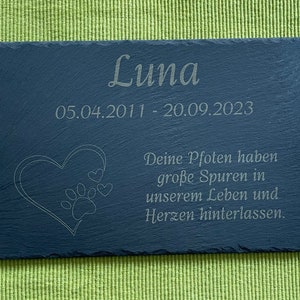 Slate memorial plaque gravestone gravestone for dog cat rabbit pet 20 x 30 cm slate mourning plate slate plaque personalized weatherproof