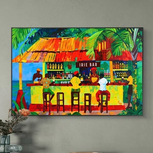 Jamaica Rum Shop &#39;Irie Bar&#39; Poster Print Caribbean Art Poster