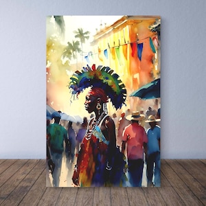 Jouvert Morning at Trinidad Carnival, Trinidad painting, gift for Trini, Caribbean gift, art of Caribbean carnival Unframed giclee poster