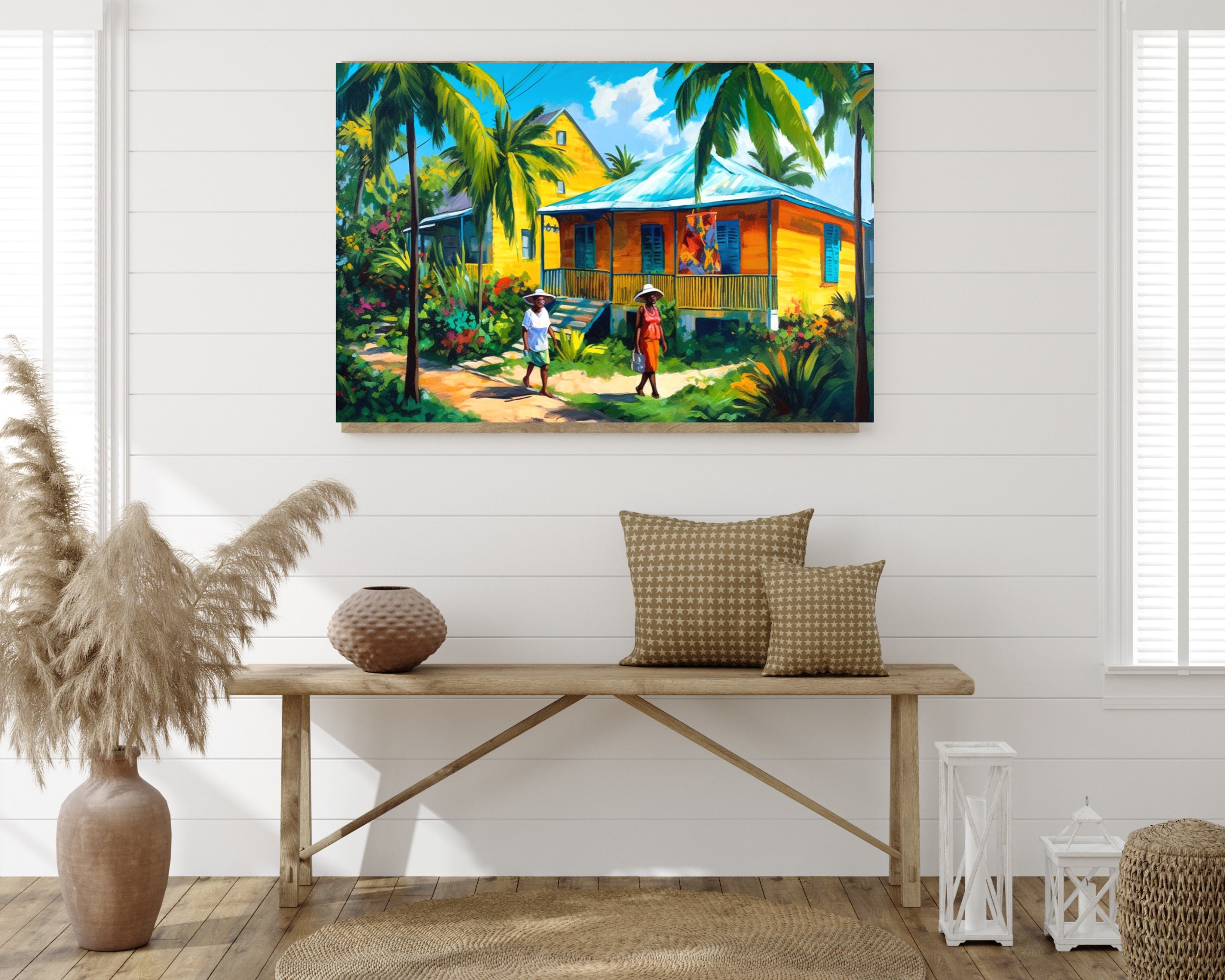 Jamaica Art Print Ladies Walking in Jamaica Caribbean Wall - Etsy