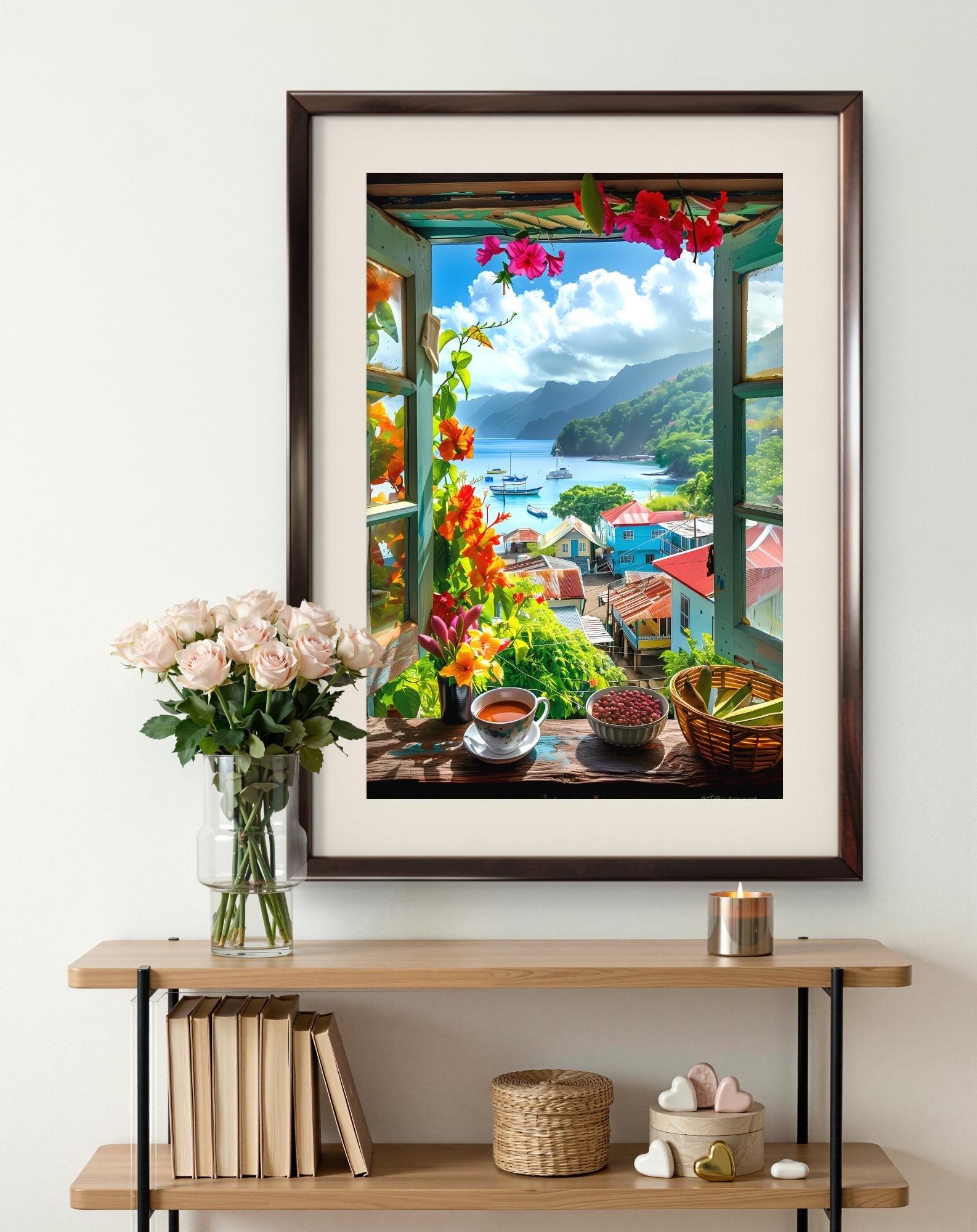 Jamaican Coastal View Poster | Matte Finish | Scene From an Open
