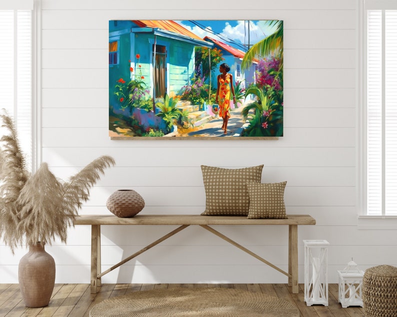 Jamaica Art Caribbean Wall Decor Chattel House Caribbean Etsy