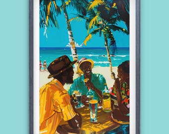 Black People Art of Caribbean Beach Goers